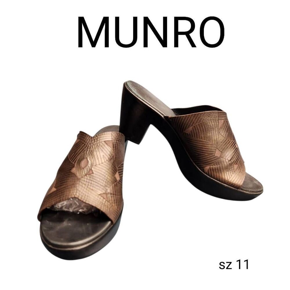 Munro Leather Sling Back Mules Clogs Heels Shoes